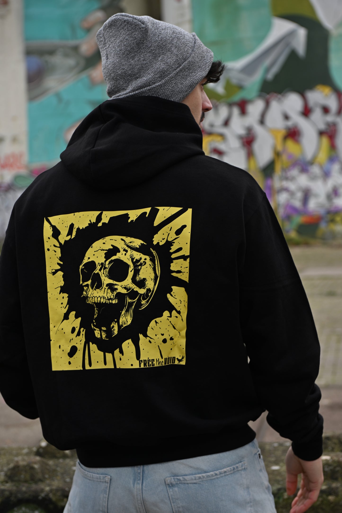 Call me Skull Oversized Hoodie Black