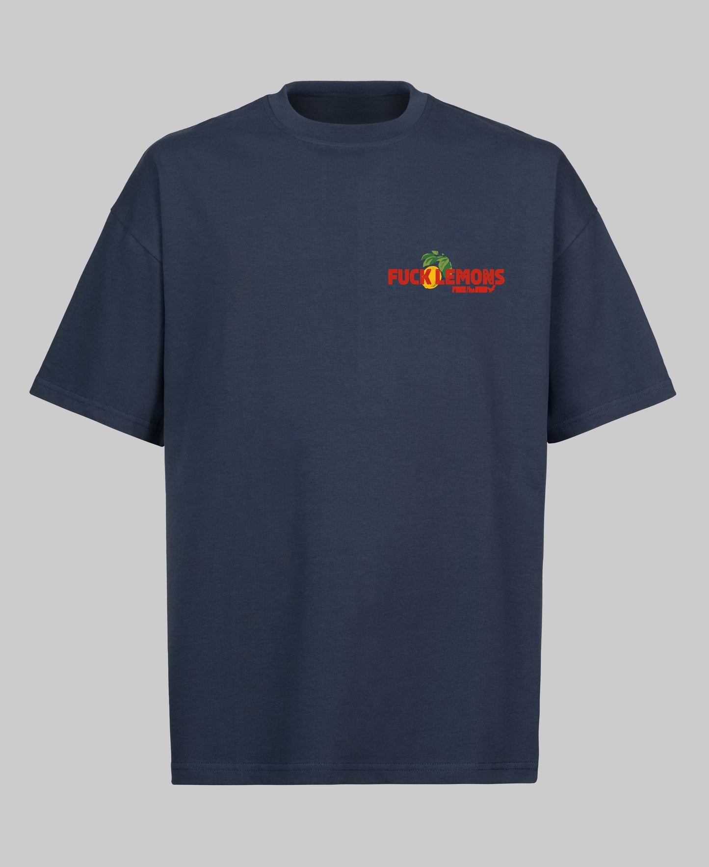 Fuck Lemons Oversized Tee - Marine Blauw