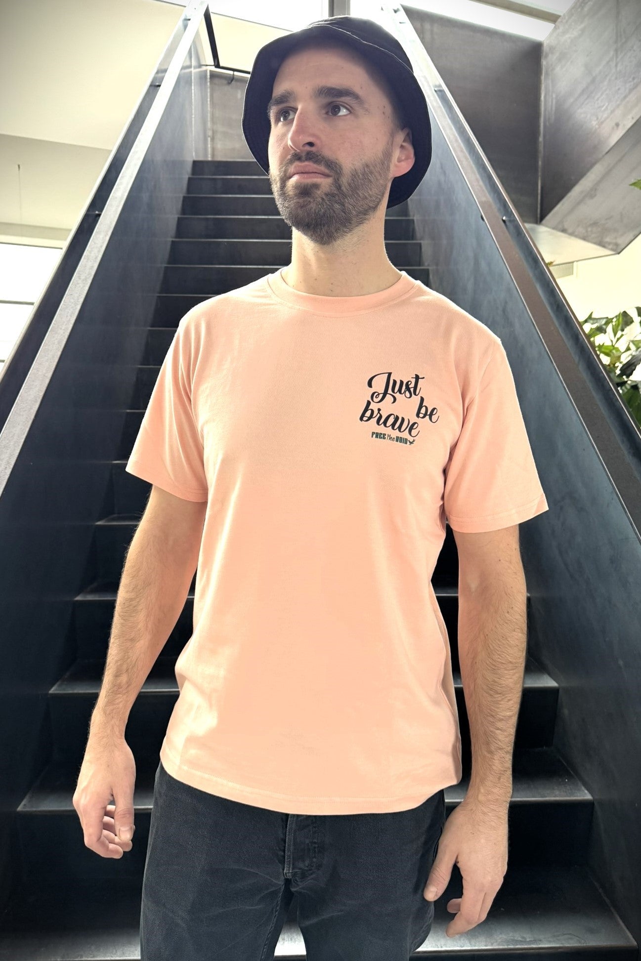 Just be Brave Regular Tee - Roze
