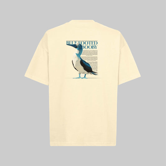 Blue Footed Booby Oversized Tee - Creme