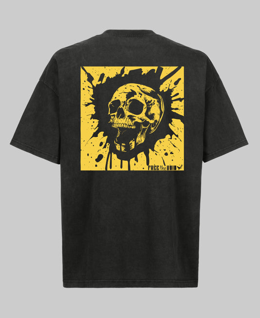 Call me Skull Oversized Tee - Vintage Zwart