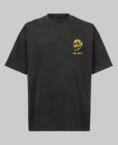 Call me Skull Oversized Tee - Vintage Zwart