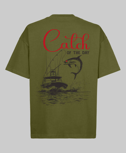 Catch of the Day Oversized Tee - Khaki