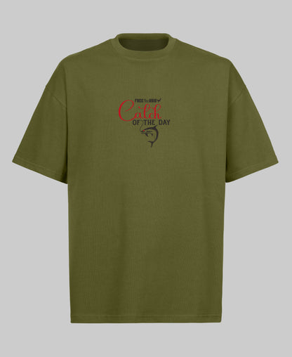 Catch of the Day Oversized Tee - Khaki