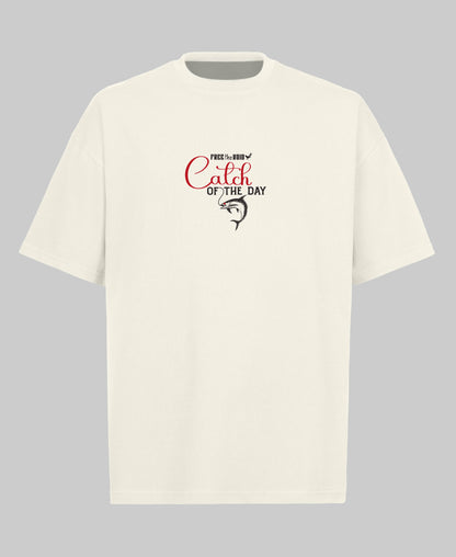 Catch of the Day Oversized Tee - Crème