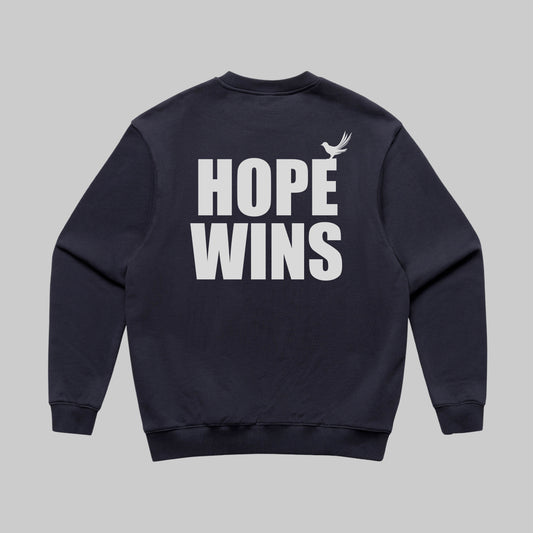 Hope Wins Sweater - Marine Blauw