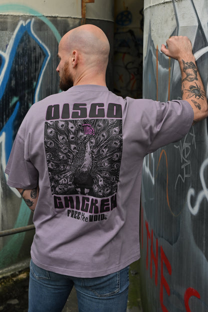 Disco Chicken Oversized Tee - Paars