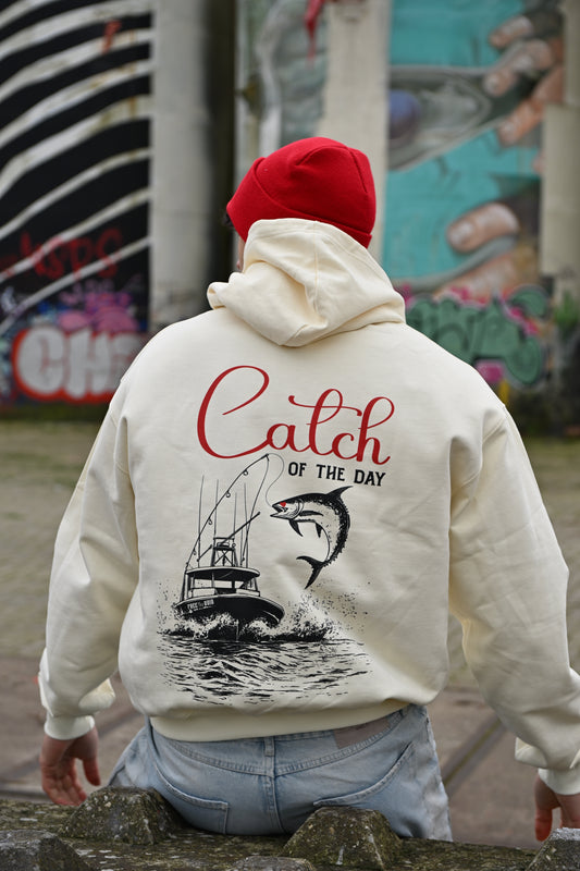 Catch of the Day Oversized Hoodie Cream