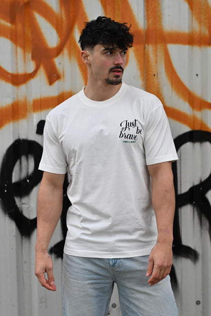 Just be Brave Regular Tee - Wit
