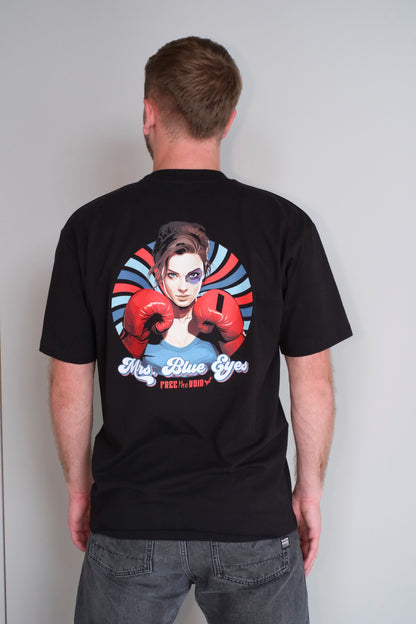 Mrs. Blue Eyes Regular Tee - Zwart