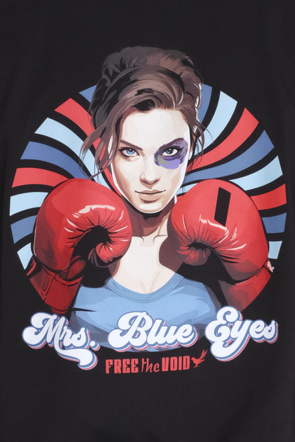 Mrs. Blue Eyes Regular Tee - Zwart