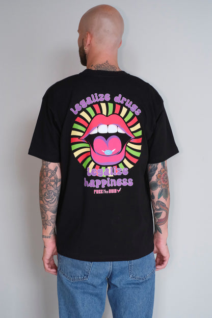 Legalize Happiness Regular Tee - Zwart