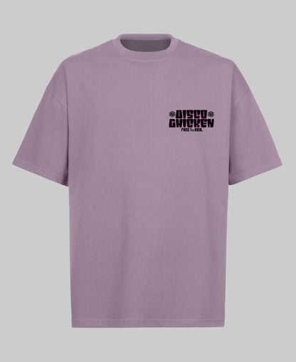 Disco Chicken Oversized Tee - Paars