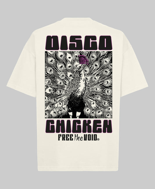 Disco Chicken Oversized Tee - Wit