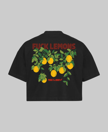Fuck Lemons Croptop - Zwart