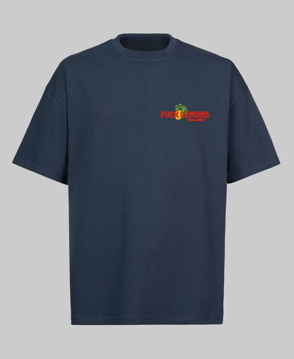 Fuck Lemons Oversized Tee - Marine Blauw