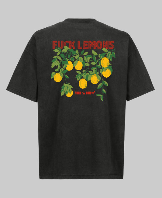 Fuck Lemons Oversized Tee - Zwart