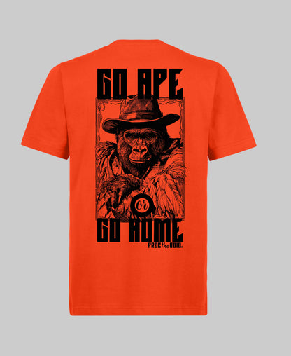 Go Ape or Go Home Regular Tee - Oranje