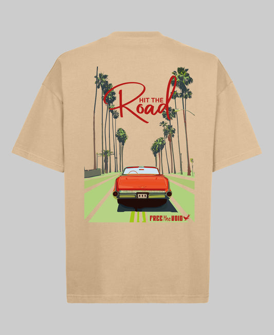 Hit the Road Oversized Tee - Beige