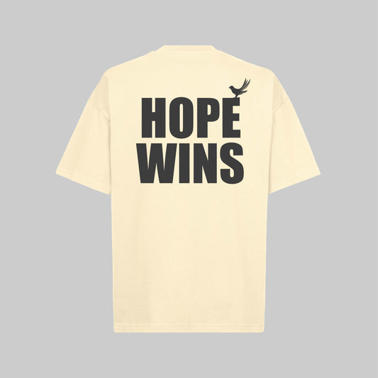 Hope Wins Oversized Tee - Creme