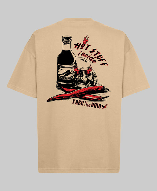 Hot Stuff Oversized Tee - Beige
