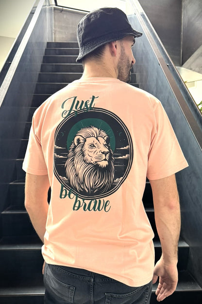 Just be Brave Regular Tee - Roze