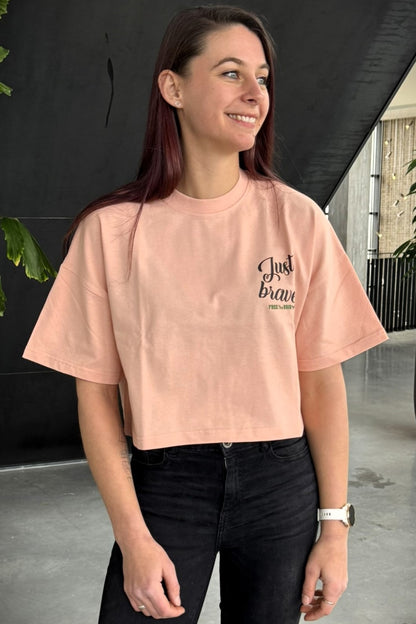 Just be Brave Croptop - Roze
