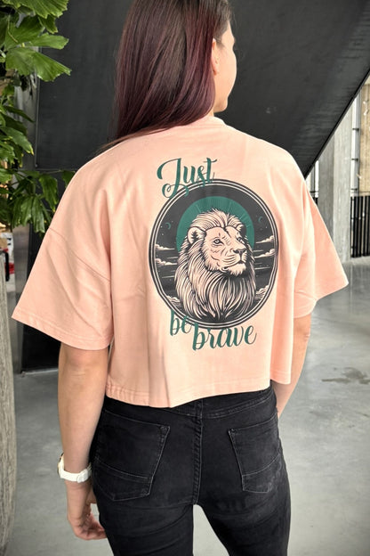 Just be Brave Croptop - Roze