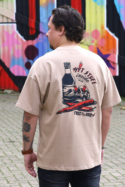 Hot Stuff Oversized Tee - Beige