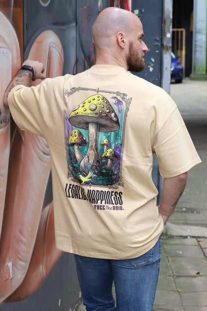 Legalize Happiness Oversized Tee - Zand