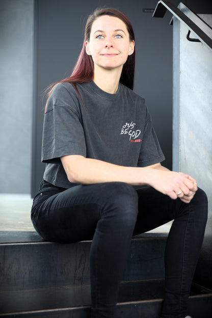 Just be Good Croptop - Vintage Zwart