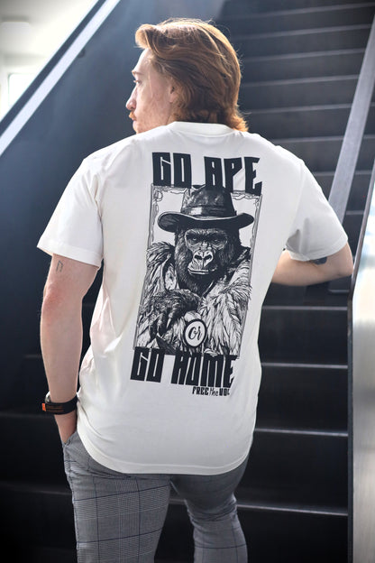 Go Ape or Go Home Regular Tee - Wit