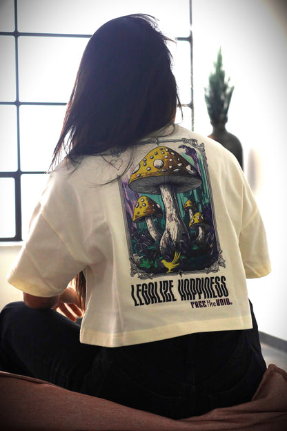 Legalize Happiness Mushroom Croptop - Crème