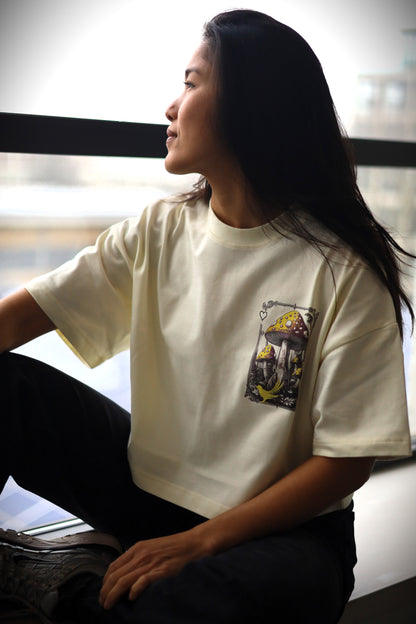 Legalize Happiness Mushroom Croptop - Crème