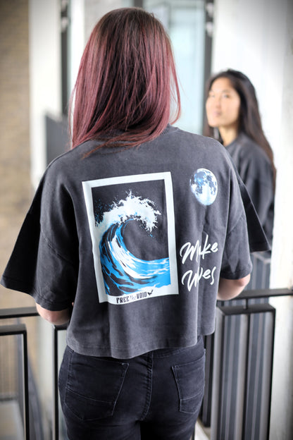 Make Waves Croptop - Vintage Zwart