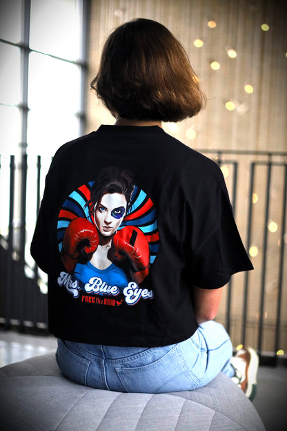 Mrs Blue Eyes Croptop - Zwart