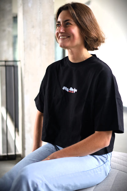 Mrs Blue Eyes Croptop - Zwart