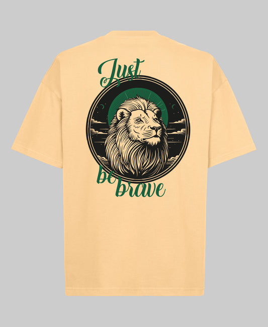 Just be Brave Oversized Tee - Zand