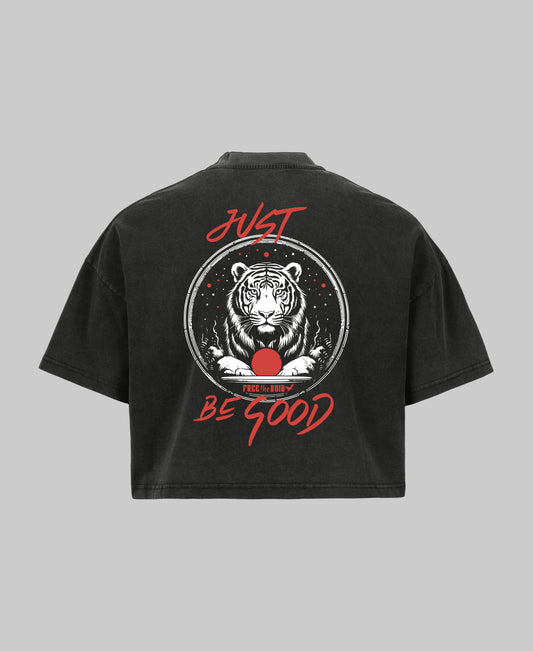 Just be Good Croptop - Vintage Zwart