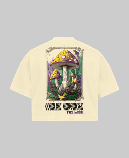 Legalize Happiness Mushroom Croptop - Crème