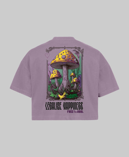 Legalize Happiness Mushroom Croptop - Paars