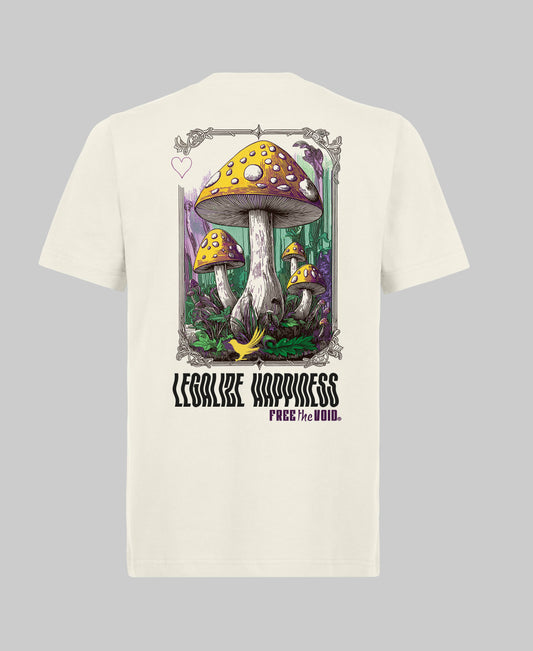 Legalize Happiness Mushroom Regular Tee - Wit