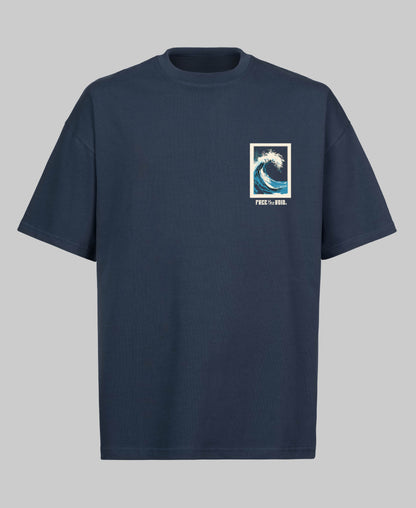 Make Waves Oversized Tee - Marine Blauw