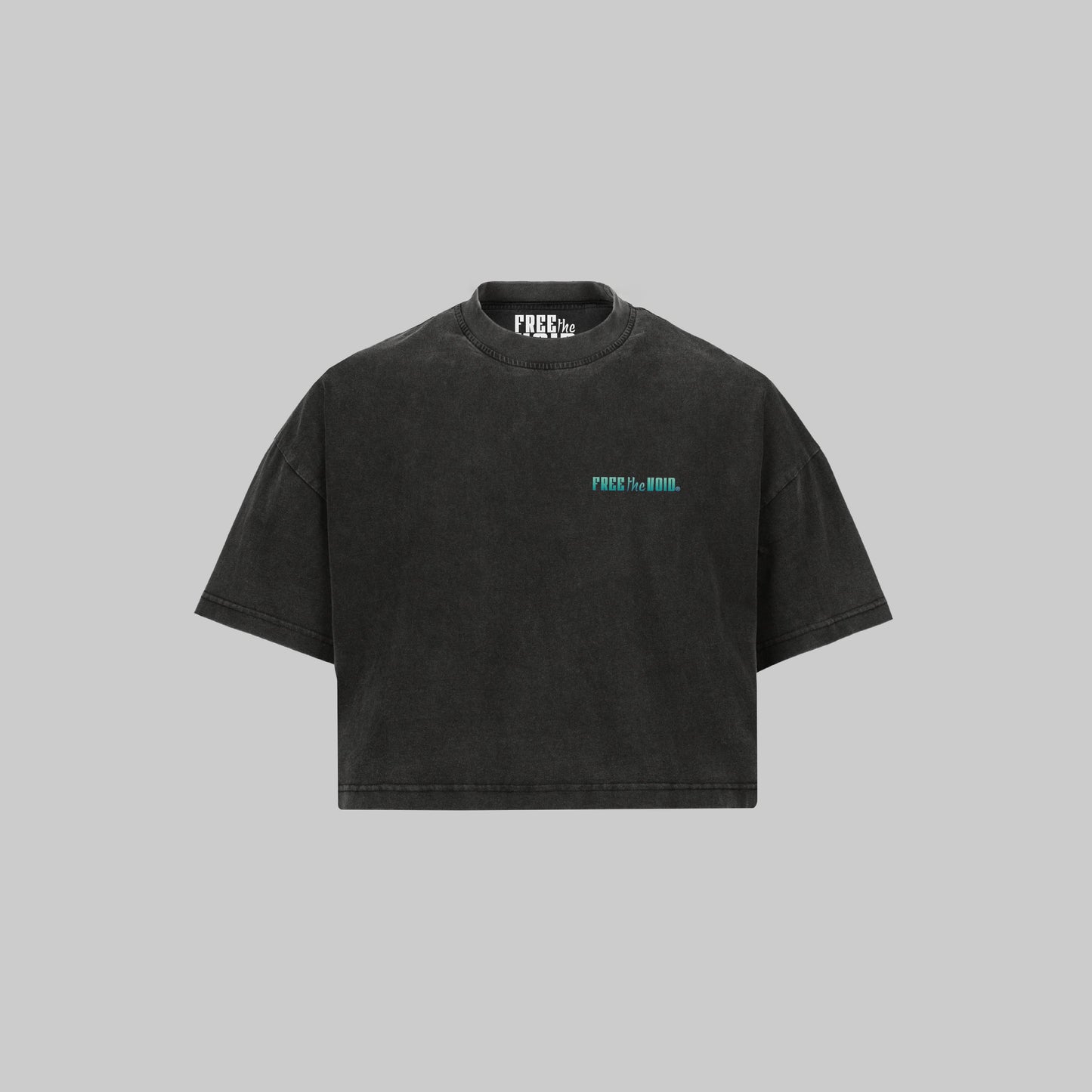 Medusa Green Croptop - Vintage Zwart