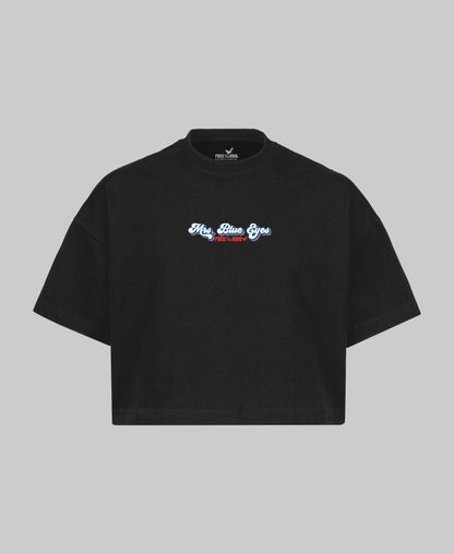 Mrs Blue Eyes Croptop - Zwart
