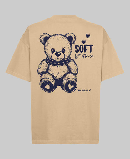 Soft but Fierce Oversized Tee - Beige